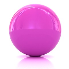 Image showing Glossy pink sphere