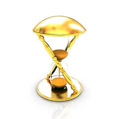 Image showing Transparent hourglass. Sand clock icon 3d illustration. 