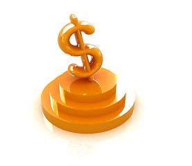 Image showing icon dollar sign on podium