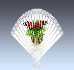 Image showing Colorful hand fan