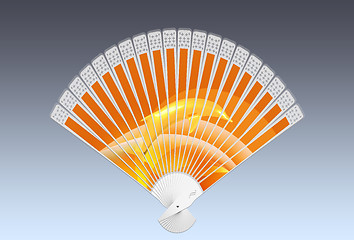 Image showing Colorful hand fan