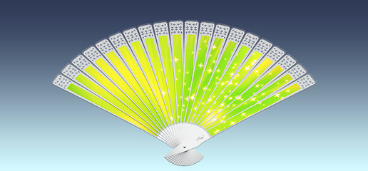 Image showing Colorful hand fan