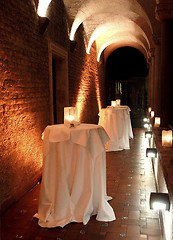 Image showing Bar tables at a dinner party