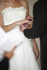 Image showing Hands of a bride and groom