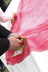 Image showing Hands of a bride and groom