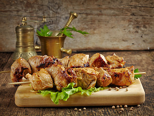 Image showing grilled pork meat kebab