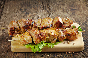 Image showing grilled pork meat kebab