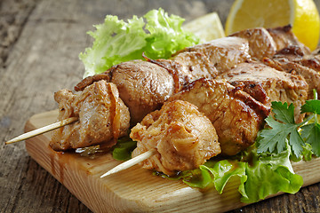 Image showing grilled pork meat kebab