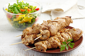 Image showing grilled pork meat kebab