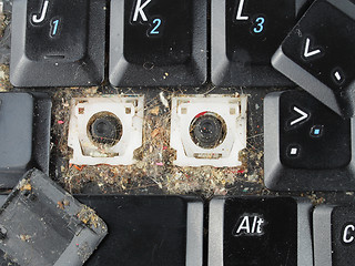 Image showing Dirty laptop keyboard