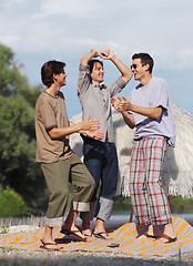 Image showing friends having fun at the beach