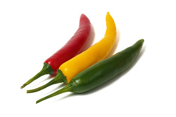 Image showing Red green and yellow pepper