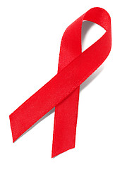 Image showing Red AIDS awareness ribbon