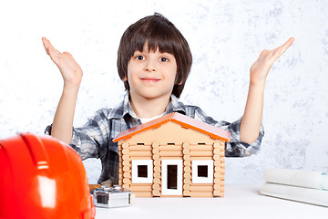 Image showing boy built a new house