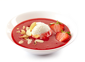 Image showing Cold strawberry soup