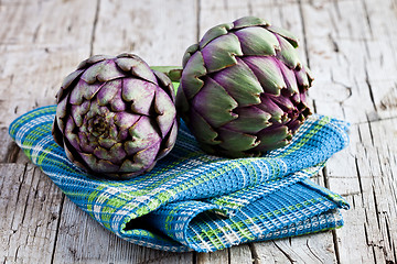 Image showing two fresh artichokes