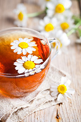 Image showing cup of tea with chamomile flowers