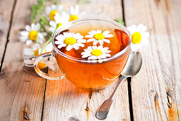 Image showing cup of tea with chamomile flowers