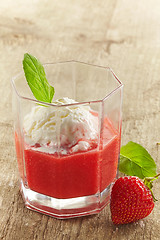 Image showing Strawberry smoothie with Ice cream