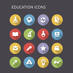 Image showing Flat Icons For education and science