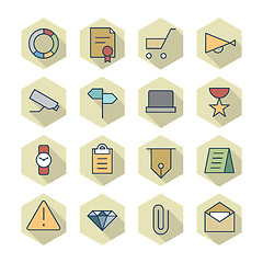 Image showing Thin Line Icons For Business and Finance