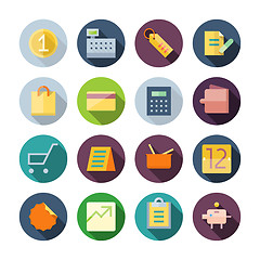 Image showing Flat Design Icons For Business and Retail