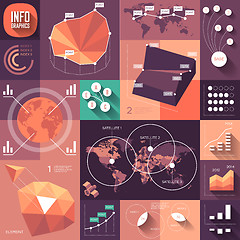 Image showing Infographics of flat design with long shadows