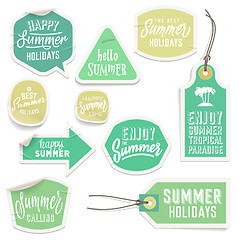 Image showing Summer holiday vacation stickers and labels