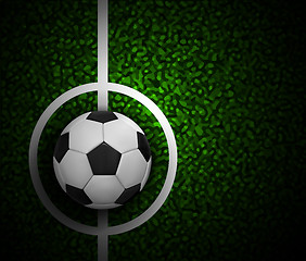 Image showing Football field with ball and a grass texture.