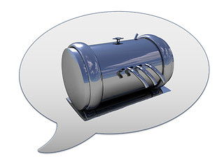 Image showing messenger window icon and chrome metal pressure vessel 