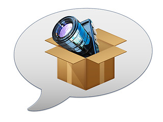 Image showing messenger window icon and camera out of the box 