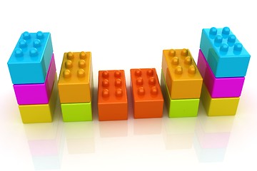 Image showing Building blocks efficiency concept on white 