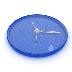 Image showing 3d illustration of glossy alarm clock against white background 