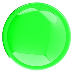 Image showing Glossy green button