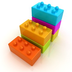 Image showing Building blocks efficiency concept on white 