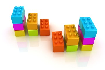 Image showing Building blocks efficiency concept on white 