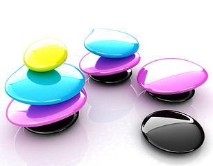 Image showing Colorfull spa stones. 3d icon