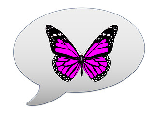 Image showing messenger window icon and red butterfly 