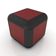 Image showing leather foot stool ottoman 