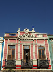 Image showing Historical house façade balcony