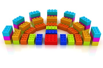 Image showing Building blocks efficiency concept on white 