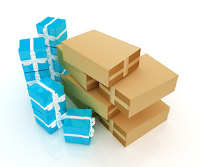 Image showing Cardboard boxes and gifts