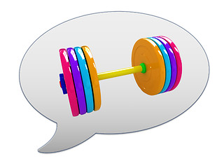 Image showing messenger window icon and dumbbell 