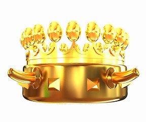 Image showing Gold crown isolated on white background 