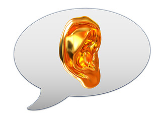 Image showing messenger window icon. Ear 3d 