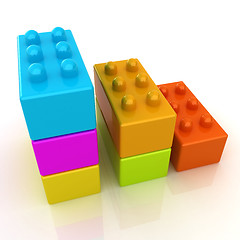 Image showing Building blocks efficiency concept on white 