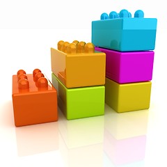 Image showing Building blocks efficiency concept on white 