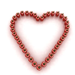Image showing Bulgarian Pepper Heart Shape, On White Background