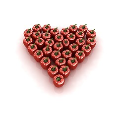 Image showing Bulgarian Pepper Heart Shape, On White Background