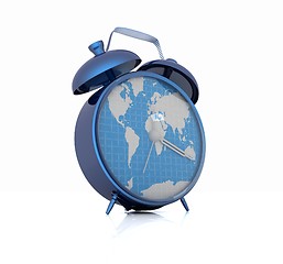 Image showing Clock of world map